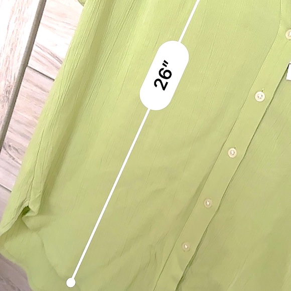 LOFT linen blend cap sleeve button down blouse, NWT - Picture 6 of 6